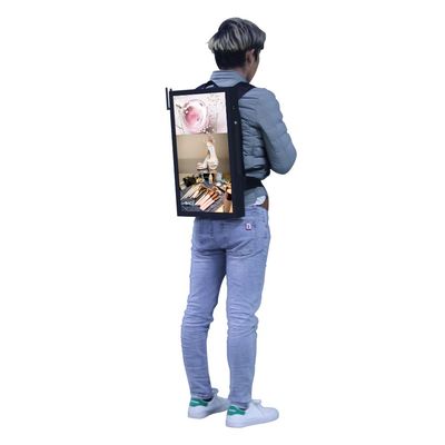 ΠΣΤ ανθρώπινη περπατήματος σακιδίων πλάτης LCD αφής επίδειξη διαφήμισης συστημάτων σηματοδότησης οθόνης ψηφιακή