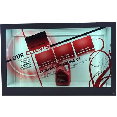 65» 4K LCD που διαφημίζει το διαφανές ψηφιακό σύστημα σηματοδότησης κιβωτίων επίδειξης προθηκών
