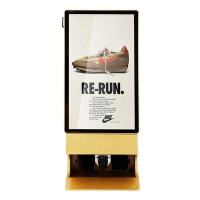 Διαφημιστικός τον ψηφιακό πίνακα διαφημίσεων περίπτερων οθόνης αφής συστημάτων σηματοδότησης με τα παπούτσια λάμψτε λειτουργία