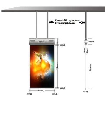 55» εσωτερική διαφήμιση LCD το ψηφιακό διπλάσιο συστημάτων σηματοδότησης που πλαισιώνεται που κρεμά