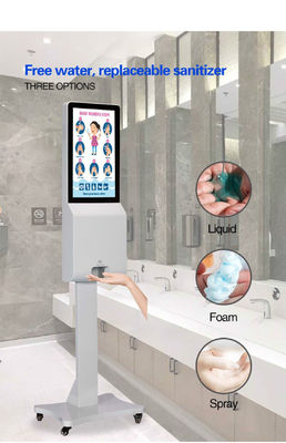 Αυτόματος Sanitizer χεριών διανομέας που διαφημίζει το ψηφιακό σύστημα σηματοδότησης LCD 21,5 ίντσα