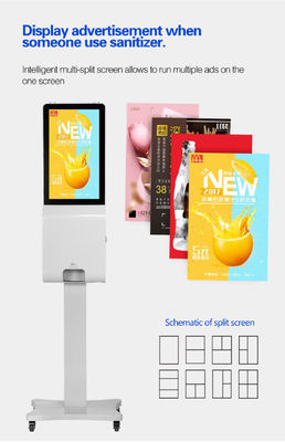 Αυτόματος Sanitizer χεριών διανομέας που διαφημίζει το ψηφιακό σύστημα σηματοδότησης LCD 21,5 ίντσα
